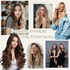 S-noilite Invisible Hair Extensions Human Hair Medium Brown Wire Extensions