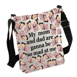 Horror Movie Inspired Gift Stu Macher Crossbody Bag Scary Movie Lover Gift Movie Merch for TV Show Fans (Mad at me Bag)