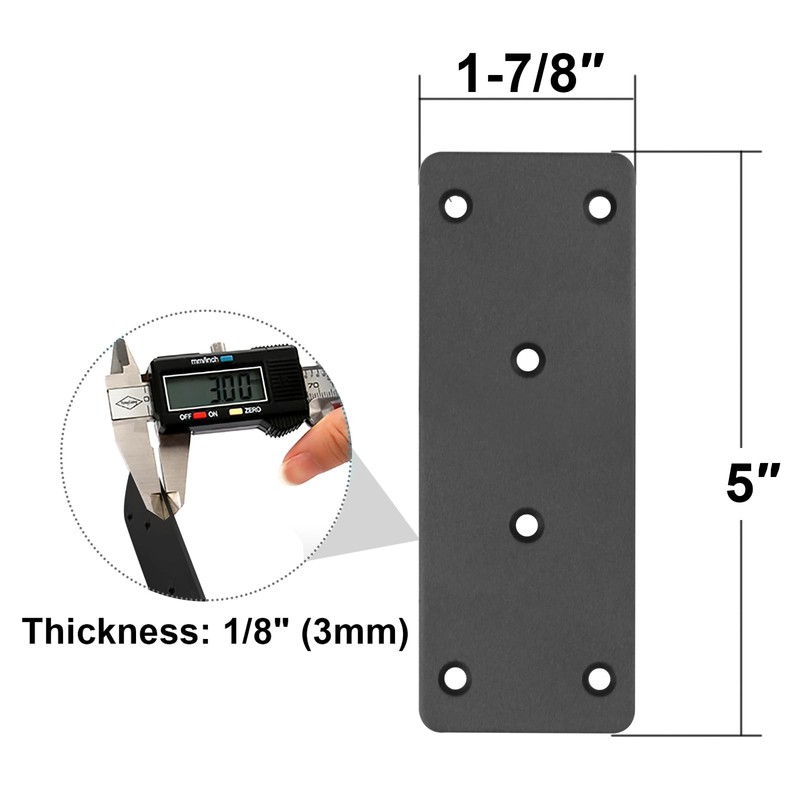 MOUNTAIN_ARK 10 Pack 5" x 1-7/8" Black Flat Mending Plate,