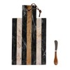 Bloomingville Striped Marble Cheese and Cutting Board with Canape Knife,