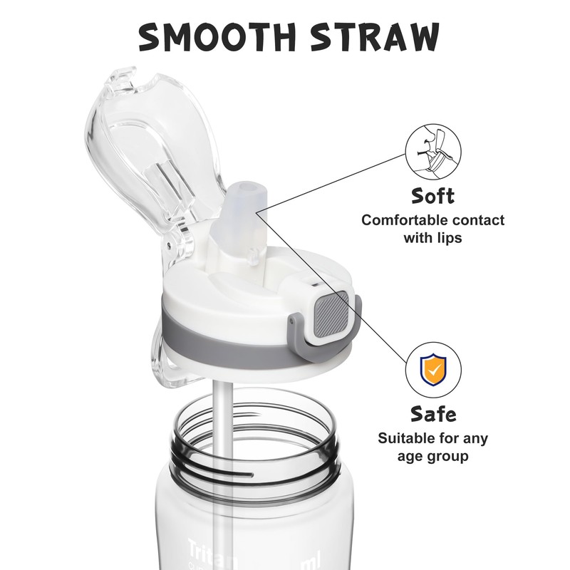 Opard 700 ml/1000 ml Water Bottle with Straw Cap, Dishwasher