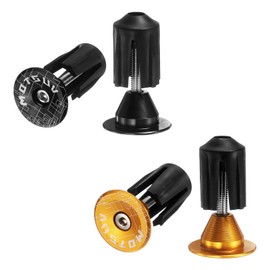 sourcing map 2Pair Bar End Plugs Aluminum Handlebar End Caps Bike Plugs 0.7oz Expanding Locking for MTB Road BMX Fixed Gear Bike, Yellow Black