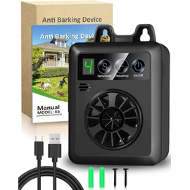 Anti Barking Device for Dogs - Rechargeable Ultrasonic Bark Control with 4 Modes, 50FT Effective Range - Stop Neighbor Dog Barking Deterrent, Safe Indoor/Outdoor Use
