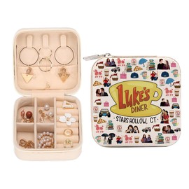 LONGXIN Gilmore Girls Inspired Jewelry Case, Small Jewelry Box Organizer, TV Show Merchandise, TV Show Inspired Gifts for Women, Fans, Friendship Gift for Friends, Bestie, Soul Sisters, BFF