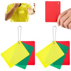 2 Set Soccer Referee Cards, Green Red and Yellow Cards for Soccer Referee Penalty Cards Soccer Cards Soccer Ref Cards Warning Ejection Delay Referee Card for Sport Competition, Referee Accessories