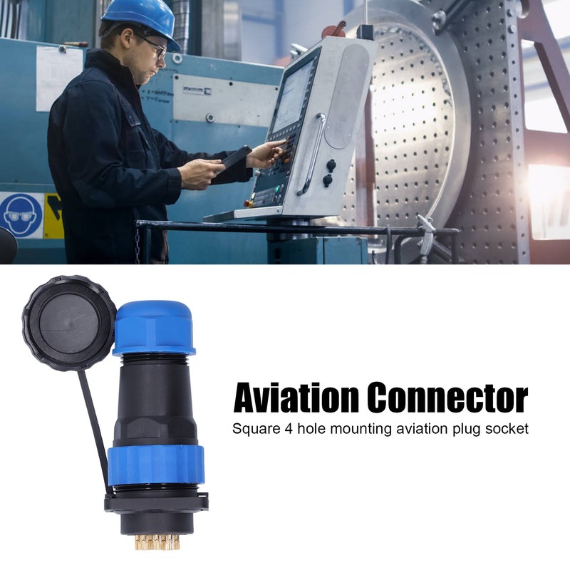 IP68 Waterproof Power Connector Male Female Square 4 Hole Aviation