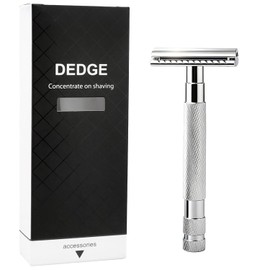 Dedge Classic Double Edge Safety Razor,Manual Shaving for a Close Shave, Smooth Shave,Reusable Razor No Blade Included (Chrome)