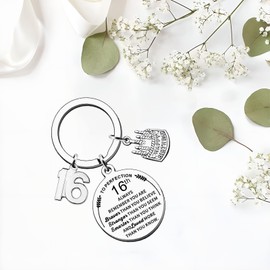 AIQIUQIU 16th Birthday Keychain, Funny Ideas Birthday Inspirational Gifts for Family, Friends, Coworkers, Unisex Birthday Gifts