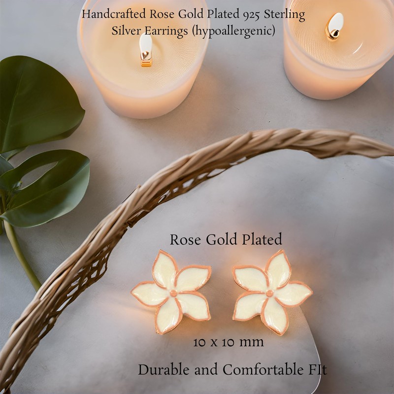 Sterling Silver Flower Minimalist Stud Earring (Jasmine)