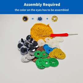 RuWfpz Glitter Safety Eyes for Crochet Toys Amigurumi Large 18-30mm 80Pcs