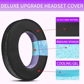 Jomwag Magic Ice Gel Replacement Earpads for Bowers & Wilkins PX7 - Black/Purple