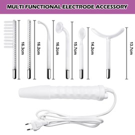 Hochfrequenzstab Gesicht mit 6 Sonden, Hochfrequenzstab, High Frequency Wand, Radiofrequenz Gerät Gesicht, Beauty Gesichtsmaschine, Akne-Behandlungsgerät