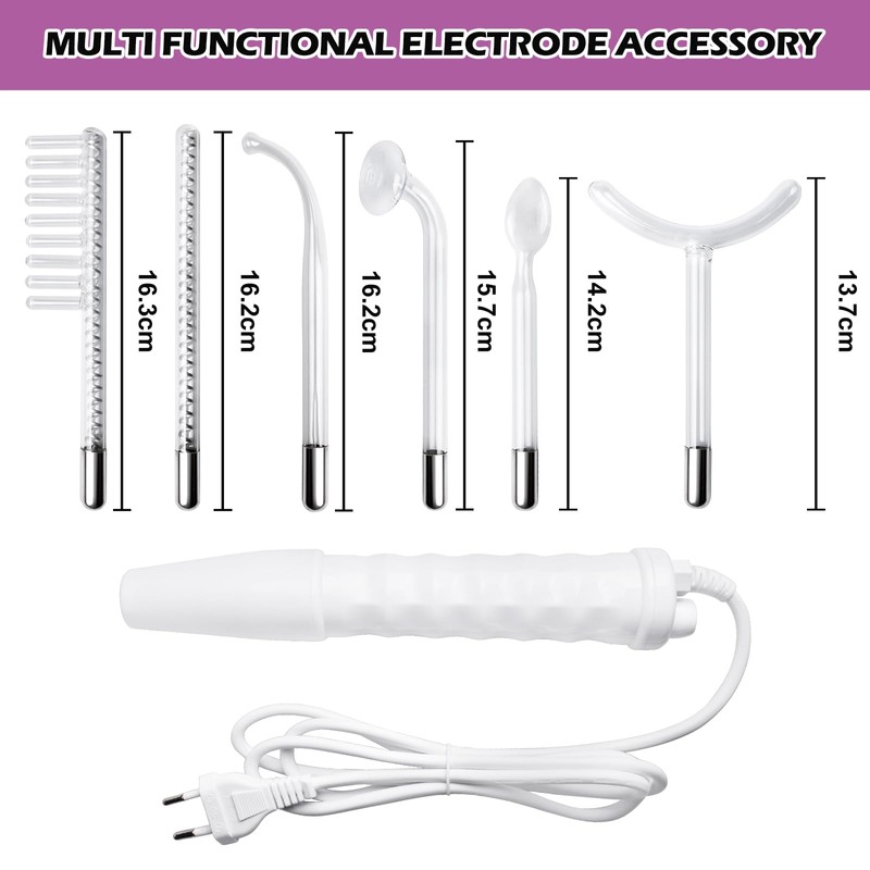 Hochfrequenzstab Gesicht mit 6 Sonden, Hochfrequenzstab, High Frequency Wand, Radiofrequenz