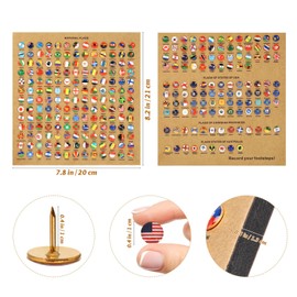 Operitacx Push Pins for Cork Board, 291pcs National Flag Decorative Push Pins, Country Flag Thumb Tacks for Bulletin Board, Map, Office