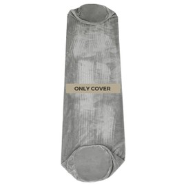 Pillowable - Soft Velvet 48"x8" Round Body Pillow Cover - Full Zipper Closure - Round Bolster Roll Body Pillowcase - Round Pillowcase - CASE ONLY - (Grey)