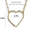 Gold Heart Necklace 18k - Large Hammered Open Irregular Heart