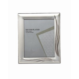 6x8-inch Satin Silver Plated Photo Frame Grass Blade Design Stands/Hangs both ways (Landscape or Portrait) Two-Tone - 328ASS30 (6x8-inch)