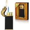 Magic Dual Flame Dragon Lighter, Butane Refillable Torch With Switchable