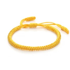 COLORFUL BLING Hand-Knitted Lucky String Bracelet Adjustable Tibetan Buddhist Prayer Yoga Mala Bracelets Kabbalah Protection Couple Jewelry-yellow