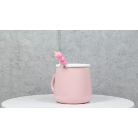 Ebros Gift Pastel Pink Whimsical Unicorn Rainbow Shooting Star Mug With Spoon And Lid