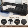 Shintenchi Futon Sofa Bed, Velvet Foldable Couch Reclining Sleeper w/Removable