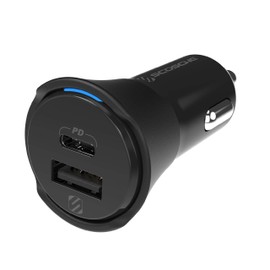 Scosche CPDCA38 PowerVolt 38-Watt Certified USB Type-C + USB-A QC 3.0 Fast Car Charger for All PD 3.0, Qualcomm 3.0, USB-C and USB-A Devices