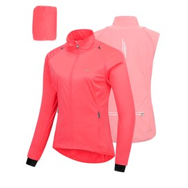 33,000ft Giacca da ciclismo da donna con maniche staccabili(Rosa,L)