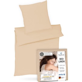 Bed Linen 135 x 200 cm, 100% High-Quality Renforce Cotton, Oekotex Certified, Soft and Fluffy, Designed in Germany, Duvet Cover 135 x 200 cm and Pillow 80 x 80 cm, Set Washable up to 60 Degrees