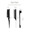 Kootinn 3-Piece Hair Styling Comb Set: Teasing Brush, Rat Tail