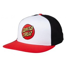 Santa Cruz Cap Classic Dot Snapback White Black Red SCA-CAP-0292
