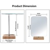 YEAKE Flexible Gooseneck Bamboo Vanity Makeup Mirror,360°Rotation 8" Large Frameless,