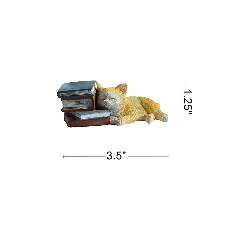 Gemmia Book Lover Figurine- Cat w/Books(Notice Size)