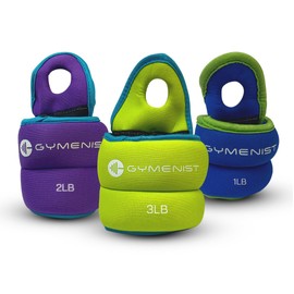 Gymenist Pair of Wrist Weights With Hole for Thumb, Great for Running & All Kind of Cardio Exercises (3 LB Pair)