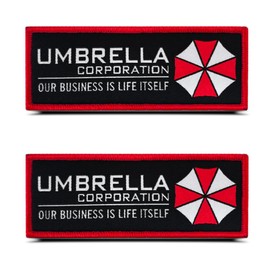 2 Pack Compatible with Umbrella ‌Corp. Patch - Our Business is Life Itself Embroidered Patch - Hook and Loop Funny Meme Patches for Clothes Jackets Backpack Uniform Vest Dogs