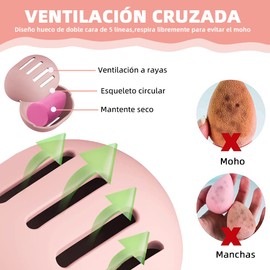 2 Soporte para Esponja de Maquillaje, Estuche Esponja de Maquillaje para Guardar, Silicona Flexible para Facilitar la Recogida, Doble Cara y Transpirable, Ideal para Viajar y Maquillaje, etc(Rosa)