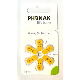 Phonak Mercury Free Size 10 Zinc Air Hearing Aid Batteries (60 Batteries)