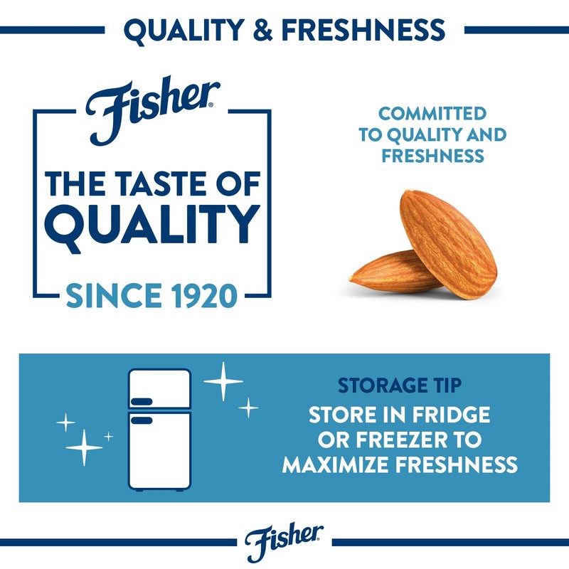 Fisher Chef's Naturals Unsalted Toasted Sliced Almonds 10oz Resealable Bag,