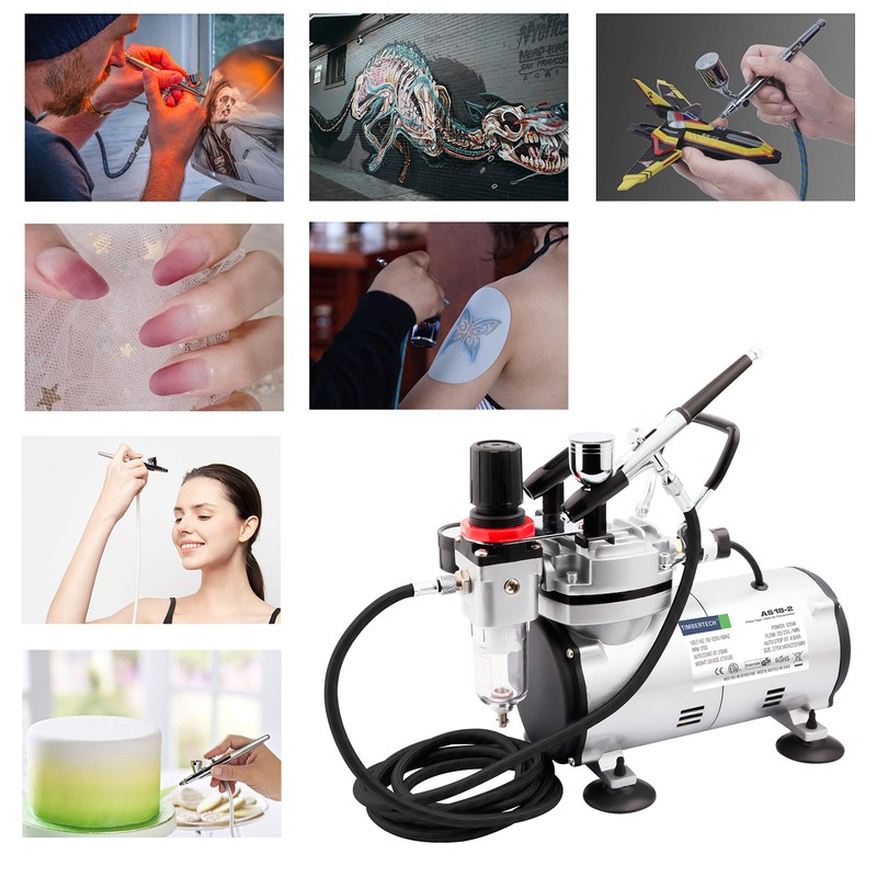 Timbertech Airbrush Kit With Compressor AS18-2K Basic Start Kit With