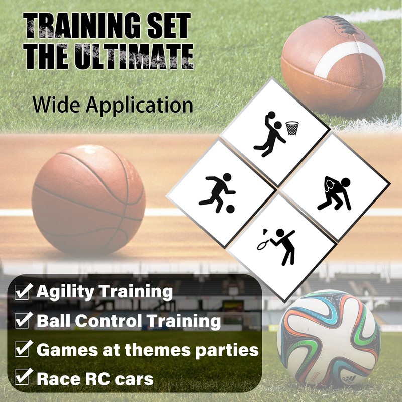 JRONG Tols 12 Pcs Soccer Training Cones 9 Inch Agility