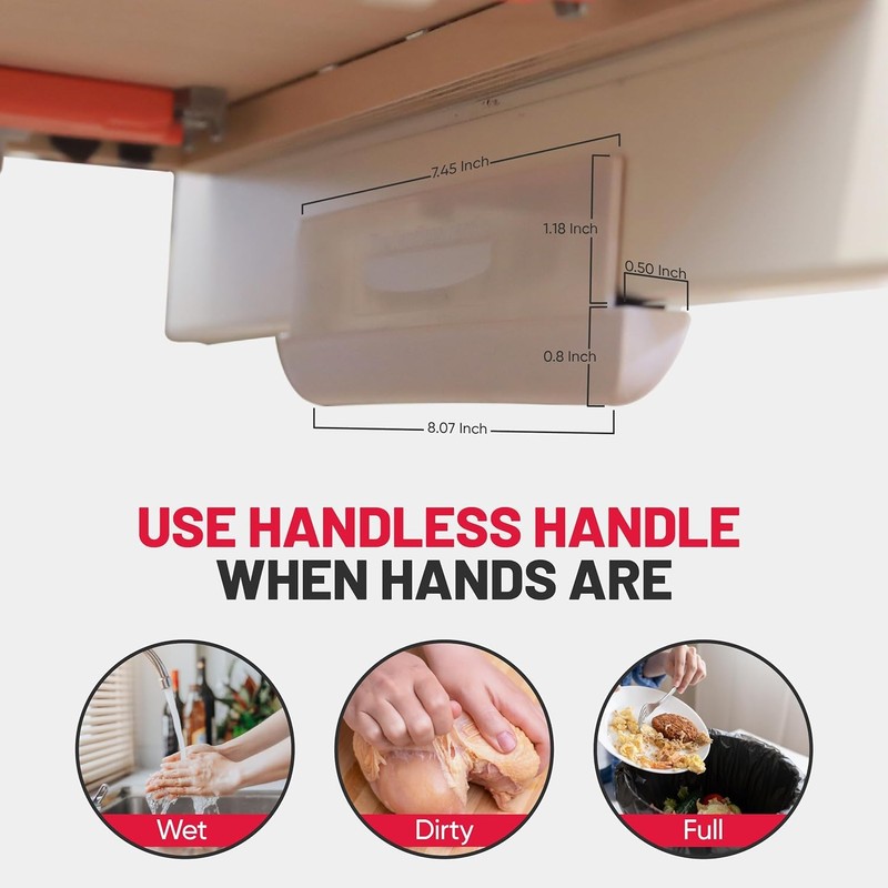The Handless Handle – Hands-Free Garbage Drawer Foot Pull Handle,