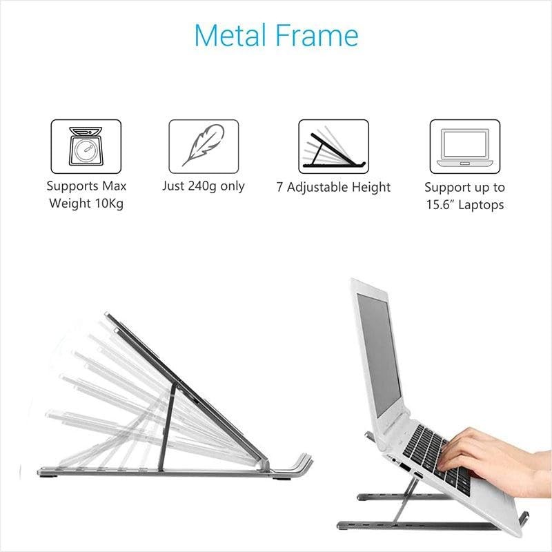 AIMALL Adjustable Foldable Laptop Stand for Desk with 8 Angles,