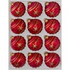 12 TLG. Glas-Weihnachtskugeln Set in Ice Rot Gold Komet -