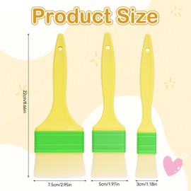 3 Stück Backpinsel, Küchenpinsel, Pinsel Küche, Backpinsel Naturborsten, Kochfett Pinsel Butterpinsel Grillpinsel Küche Pastry Brush, für Grillen Sauce Marinade Eieraufstrich