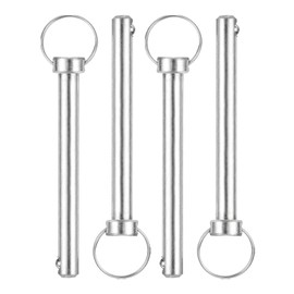 sourcing map 10Pcs 6mmx45mm Quick Release Pins, Carbon Steel Marine Hardware for Marine Mountain Seat, Ship Outfitting, Shipbuilding, Silver