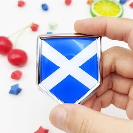 Overdecor Scotland Flag Decal Stickers Car Emblem Scottish Car Accessories Decorations Chrome Shield Flag Sticker Decals for Cars Truck Vehicles, 2 Pack