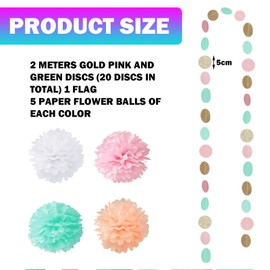 TYXHXTF 20 Pcs Paper Pom Poms, Wedding Party Decorations, Tissue Paper Pom Poms, Tissue Paper Pompoms, Dots Paper Garland, for Wedding Birthday Party