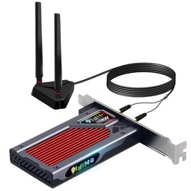 FENVi AX210 Tarjeta WiFi 6E PCIe WiFi, tribanda 5400Mbps, Bluetooth 5.3, con RGB Lightning para juegos, compatible con Windows 11/10