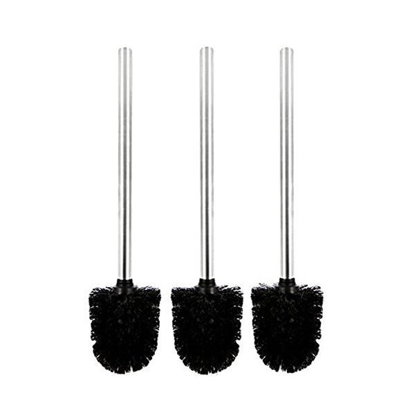 LUOEM 3pcs Toilet Brush Plastic Toilet Brushes with Stainless Steel
