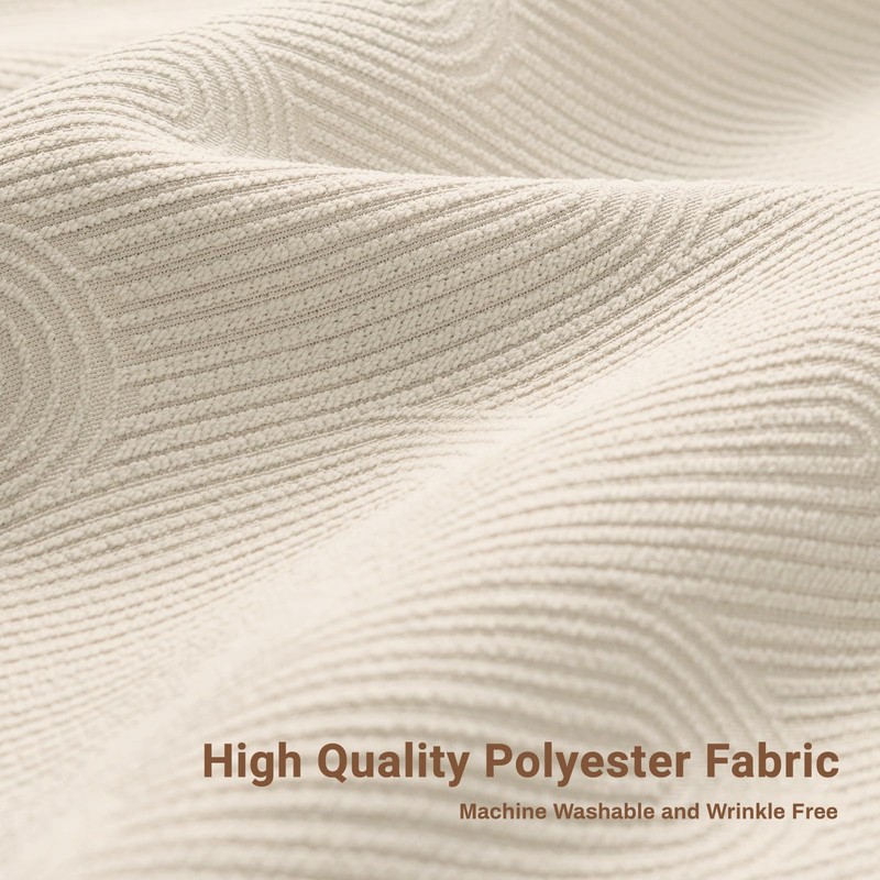 BTTN Cream Arch Textured Waterproof Fabric Shower Curtain Set, 72x72,