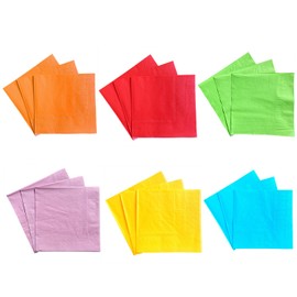 NAUZE 240 Pieces Multicolor Rainbow Cocktail Paper Disposable Cloth Like Paper Luxury Paper Hand Towels for Dinner Wedding Parties Events